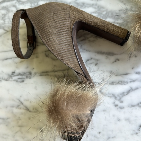 Brunello cucinelli suede fur Mary Jane shoes NEVER WORN - Picture 3 of 11